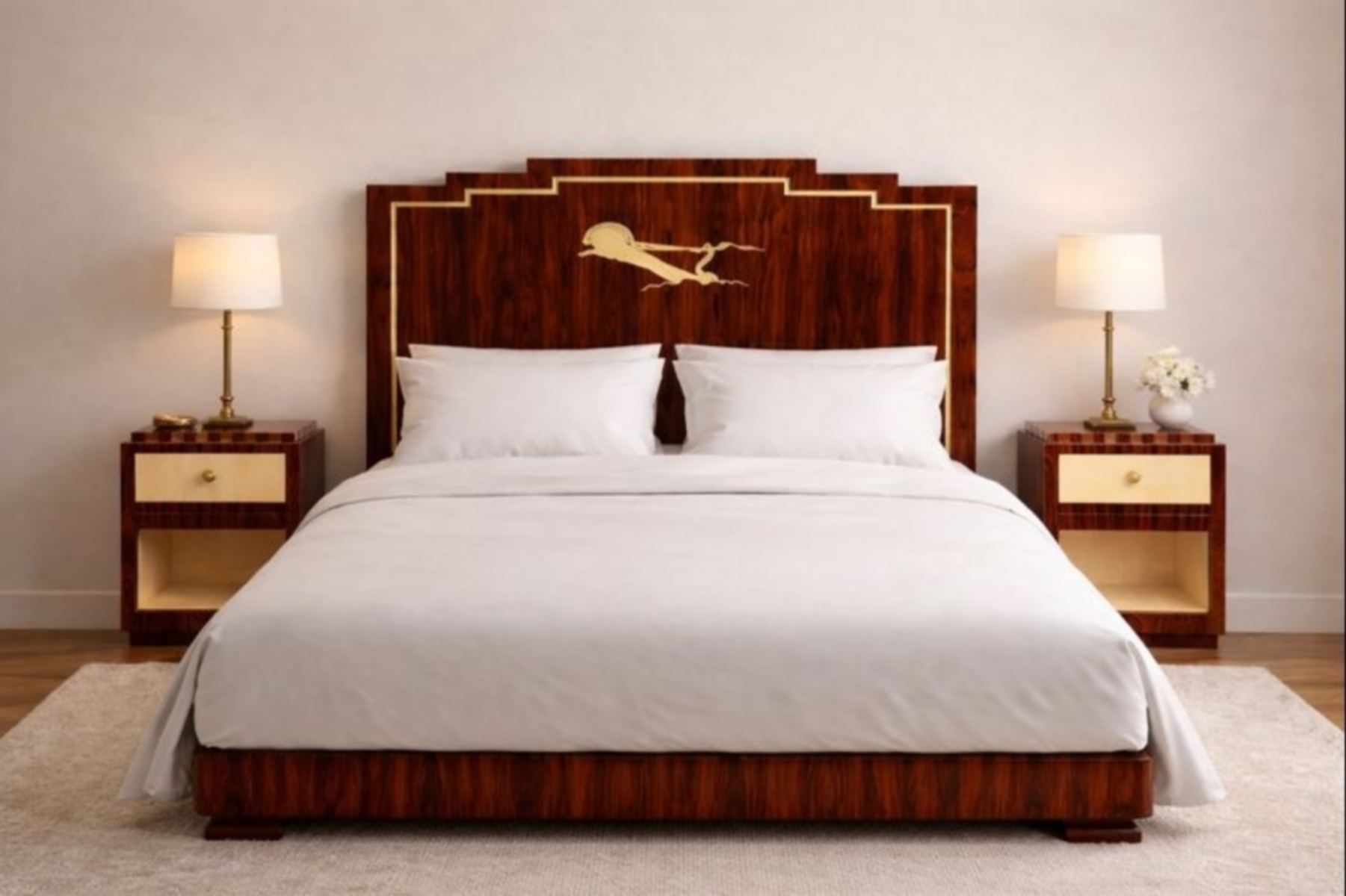 Lit art déco en palissandre 